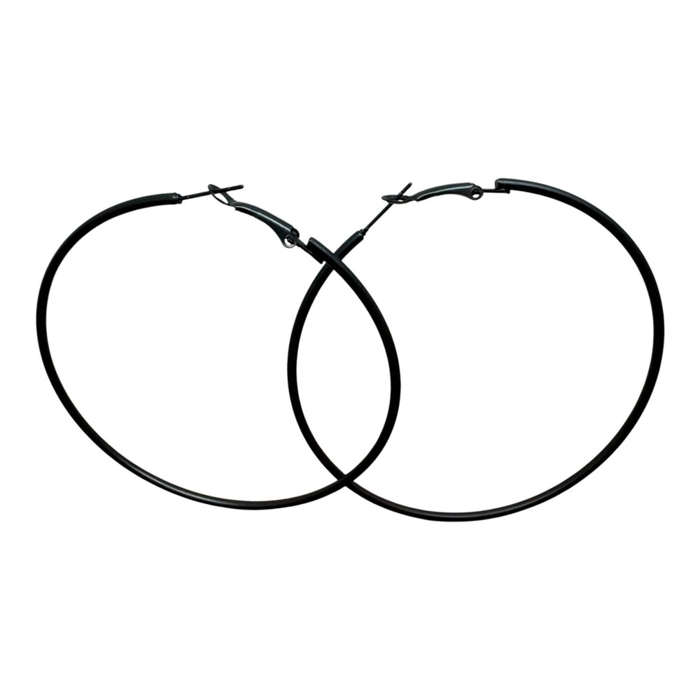 New Hoop earrings Black clasp metal earrings